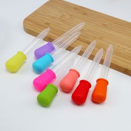 10 Colours Other Drinkware 5ml Silicone Liquid Droppers Plastic Pipettes Transfer Eyedropper With Bulb Tip For Candy Oil Kitchen Kids Gummy Making Mould FHL346-WY1662