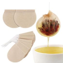 100Pcs/Lot Round Disposable Coffee Tea Philtre Bag Tool With String Paper Teabags wholesale