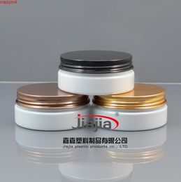 50 Grammes white PET Jar,Cosmetic Jar 50g jar with gold/bronze/black Aluminium Lid Make up Packaging Beauty Salon Equipmentbest qty