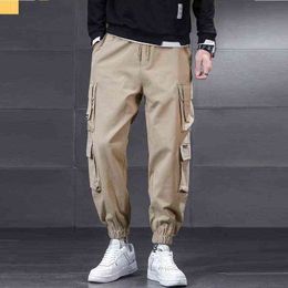 Cotton Overalls Men's Spring/Autumn Loose Large Size Casual Pants Multi-pocket Wear-resistant Work Pants Street Wear Pants 5XL G0104