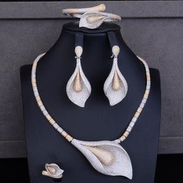 Earrings & Necklace Missvikki Calla Lily Shape Symbol Of Loyalty Simple Style Fashion Design Jewelry Set For Women Bridal Wedding Engagement