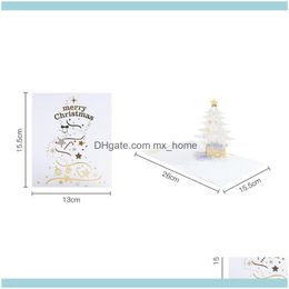 Greeting Event Festive Party Supplies Home & Gardengreeting Cards Christmas Tree 3D -Up Card Merry For Gift Kids Dtt88 Drop Delivery 2021 0W