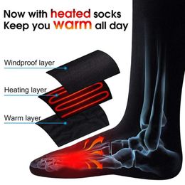 Sports Socks Men Women Warming 3VThermal Cotton Heated Battery Case Operated Winter Foot Warmer Electric SocksSports SportsSports