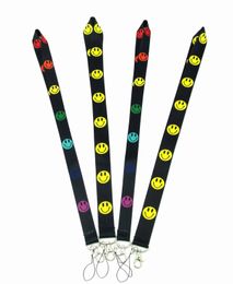 10pcs Cartoon Smiley Pattern Lanyards ID Card Pass Mobile Phone Straps Badge Key Holder Lanyard Keychain