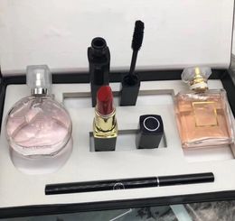 Brand parfum makeup set 15ml perfume lipsticks eyeliner mascara 5pcs with box Lips cosmetics kit for women gift