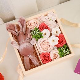 wedding day gifts for bride NZ - Decorative Flowers & Wreaths Creative Soap Rose Gift Box With Toy Mother's Day Valentine's Flower Birthday Party Wedding Bride Dropship #D