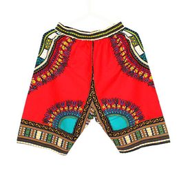 8 Colours Plus Size 100% Cotton Dashiki Fabric African Short Pants 210714