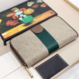 designer Standard Long Wallet Cover With Green Red Stripe Card Holders Classic Vintage Purse