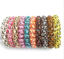 Mix Color Leopard Big Size Hair Rings Telephone Wire Elastics Bobbles Hair Tie Bands Kids Adult Hair Accessories Can Used As