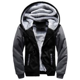 Men Hoodies Winter Thick Warm Fleece Zipper Men Hoodies Coat Sportwear Male Streetwear Hoodies Sweatshirts Men 210818