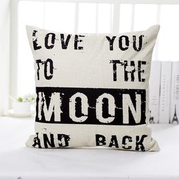 Romantic Quote Cotton Linen Square Pillow Cases Sofa Car Throw Cushion Cover Home Decoration Cushion/Decorative