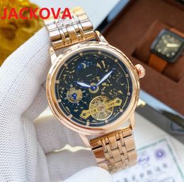 montre de luxe Mens Mechanical Automatic Watches 42mm Full Fine Stainless Steel Skeleton Dial Designer Men Wristwatch Perfect Quality