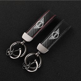Details about   Universal Car Key Chain Leather Weave Straps Keyring Logo For All Mini Cooper