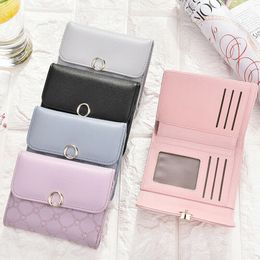 Money Small Wallet Women Casual Solid Wallet Fashion Female Short Mini All-match Korean Students Cute Small Wallet