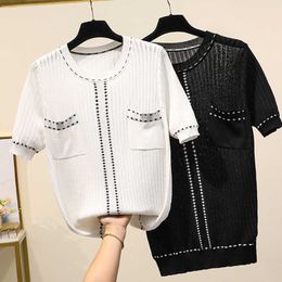plus size Summer lazy knit oversize sweater women's pullover Korean loose casual Oversized shirt big sweater jumper 210604
