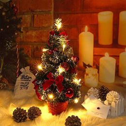 Christmas Decorations 40CM Table LED Tree Nightlight Decoration Light Pine Mini Xmas Year Gift 2022