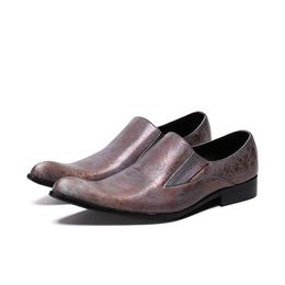 Men Fashion Handmade Pu Leather Slip-on Dress Shoes Casual Stylish Derby Shoes Zapatos De Hombre