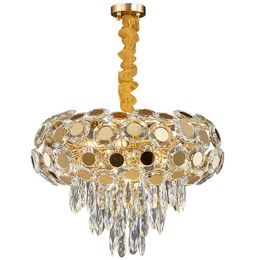 Pendant Lamps Modern Crystal Chandelier For Living Room Luxury Design Chain Cristal Lamp Home Decoration Gold Led Indoor Lighting Fixture
