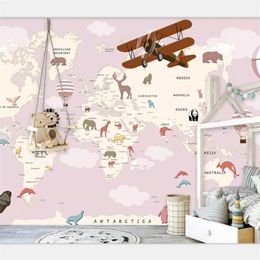 beibehang Wallpaper custom large upscale living room bedroom cartoon world map background wall decorative painting wallpaper