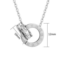 Pendant Necklaces Luxury Elegant Love Numeral Crystal Necklace Set For Women Fashion Stainless Steel Pendant Trend Designer Woman Wedding Gift Jewelry ISON