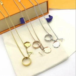 Men Woman Pendant Necklaces Fashion Jewelry Engraved Initials letter Charm Pendants