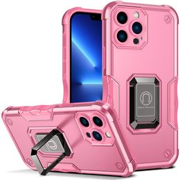 Hybrid Phone Cases For iphone 15 pro max 14pro 14max 14 6.1 case 2 in 1 TPU PC Armor Kickstand with opp bags