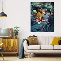 Jesus in Operating Room Large Oil Painting On Canvas Home Decor Handcrafts /HD Print Wall Art Pictures Customization is acceptable 21071109