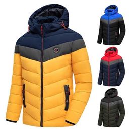 TFU Men Winter Brand Casual Warm Thick Waterproof Jacket Parkas Coat Autumn Outwear Windproof Hat 211214