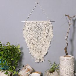 Tapestries Macrame Wall Hanging Tapestry Cotton Rope Tassel Hand Woven Bohemian Geometric Art Beautiful Living Room Decor