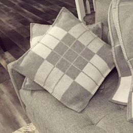 Jacquard Pillows Soft Wool Pillow Case Plaid Pattern Home Sofa Bed Blankets Cushion Fashion Bedding Supplies
