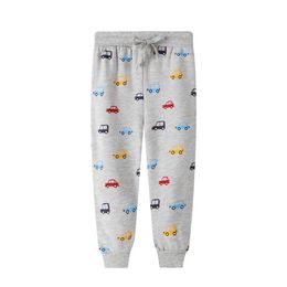 Jumping meters Arrival Drawstring Boys Sweatpants with Cars Print Fashion Sport Baby Long Trousers Pants for Autumn Winter 210529