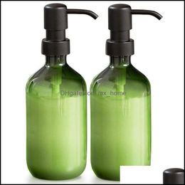 Jars Storage Housekee Organisation Home & Garden2 Pack Premium Green Mti-Purpose Refillable Plastic Soap Pump Bottles Matte Black Dispenser