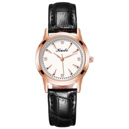 Wristwatches Women Diamond Watch Leather Strap Rhinestone Black Bracelet Quartz Waterproof Lady Business Analogue Watches