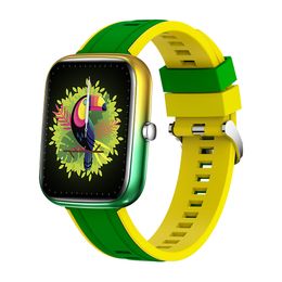 P8 relógios inteligentes esportes multifuncional frequência cardíaca pedômetro impermeável tela de silicone alça de silicone verde relógio