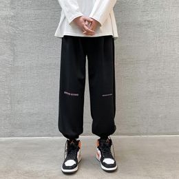Men's Pants 2021 Spring And Autumn Youth Simple Letter Print Bouquet Foot Fashion Casual All-match Sports