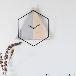 Modern Design Wall Clock Minimalism Art Silent Geometry Wooden Wall Clock Novelty Unique Orologio Da Parete Living Room DE50WC 210401