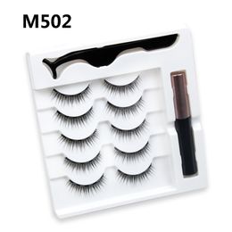 Magnetic Mink Eyelashes Magic make up Kits 3 Tubes Eyeliner Reusable False lashes 3D Natural Look Charming and Thickness Easy Wear No glue