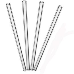 2021 18 cm/7 inch Reusable Wedding Birthday Party Straight Clear Glass Drinking Straws Thick Straws Barware