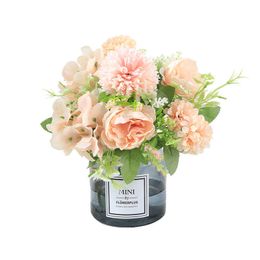 Nordic simulation Hydrangea rose combination living room table ornaments fresh floral home decoration artificial flowers decorations party