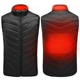 Heated Vest Jacket USB Men Winter Electrical Sleevless Outdoor Fishing Hunting Waistcoat Hiking clothes 211126