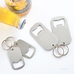 Portable stainless steel bottle openers Simple Beverage beer bottle-opener Keychain opener Creative Kitchen Bar tools T9I001375