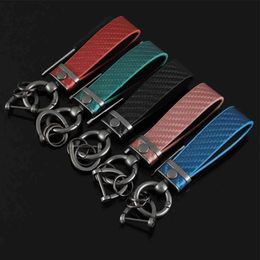 5 Anti-Lost Car Key Pendant Split Rings Keychain Phone Number Card Keyring Auto Vehicle Key Chain Car Accessories H1126