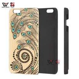 For iPhone 11 12 Pro X Xs Xr Max Phone Cases Shockproof Back Cover 2021 Fashion Luxury Wholesale Wood PC Peacock Printing Custom Design LOGO
