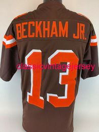 Men Women Youth Odell Beckham Jr. Custom Brown Football Jersey XS-5XL 6XL