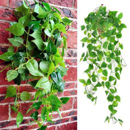 Decorative Flowers & Wreaths 100 Cm Artificial Plants Vines Wall Hanging Vine Leaves Fake Outdoor Garden Home Party Decoration Green Ivy