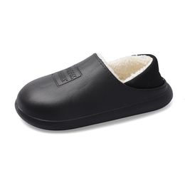 Ladies Household Slippers Winter Indoor Non-slip Water Proof Cotton EVA Bottom Plush Couple Shoes