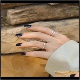 Band Drop Delivery 2021 Irregular Rings Fine Jewellery Geometric Micro Clear Cz Zircon Wedding Ring For Women Pulsera Sier T7Pod
