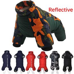 Winter Warm Overalls for Small Dogs Waterproof Pet Jumpsuit Coat Thicken Puppy Dog Down Jacket Chihuahua French Bulldog Clothing 211007