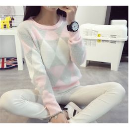 Women Slim Sweaters Pullovers Tops Casual Long Sleeve Knitted Sweater Blouse Jumper Femme 210427