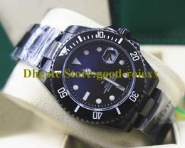 Men Wristwatches 3 style Mens Automatic Asia Crown Movement Black Pvd Watch Men Blaken Date Ceramic Bezel Sapphire Sport Superlative